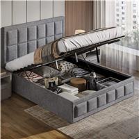 Linen Ottoman Bed Frame  End Lift Ottoman Storage Bed  King (5ft) / Grey