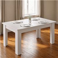 4 and 6 Seater Dining Table Rectangle  140 cm / White