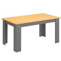 4 and 6 Seater Dining Table Rectangle  120 cm / Grey & Pine