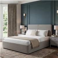 Velvet Ottoman Bed Frame - Gas Lift Ottoman Storage Bed - Single (3ft) / Light Grey