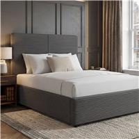 Velvet Ottoman Bed Frame  Gas Lift Ottoman Storage Bed  Double (4ft6) / Grey