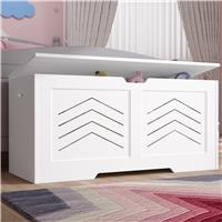 Large Toy Box  Bedding Blanket Box Storage Chest Trunk Bench  White