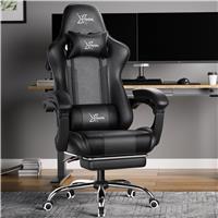 Xstriker Office Chair With Footrest - PC Desk Computer Gaming Chair - Black