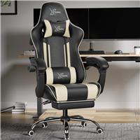 Xstriker Office Chair With Footrest - PC Desk Computer Gaming Chair - White