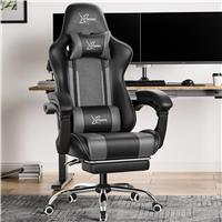 Xstriker Office Chair With Footrest - PC Desk Computer Gaming Chair - Grey