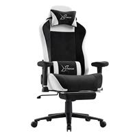 Xstriker Velvet Gaming Chair with Footrest Wide Ergonomic Chair - Black