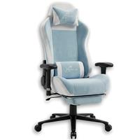 Xstriker Velvet Gaming Chair with Footrest Wide Ergonomic Chair - Blue