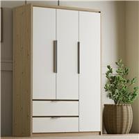 Skova 3 Door Wardrobe with Drawers and Shelves & Clothes Rail  White