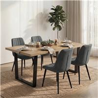 Aldridge 4 and 6 Seater Dining Table and Chairs Set - 4 Seater / Grey