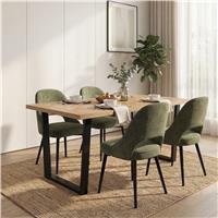 Aldridge 4 and 6 Seater Dining Table and Chairs Set - 4 Seater / Green