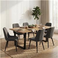 Aldridge 4 and 6 Seater Dining Table and Chairs Set - 6 Seater / Grey