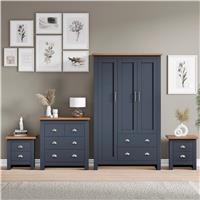 Shaker 4 Piece Bedroom Set - Wardrobe and Chest of Drawers - Blue