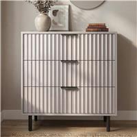 Flutrina Painted 3 Drawer Chest of Drawers with Metal Legs  Grey