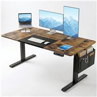 Rustic Electric Standing Desk  Adjustable Home Office Desk  140cm x 60cm
