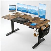 Rustic Electric Standing Desk  Adjustable Home Office Desk  160cm x 70cm