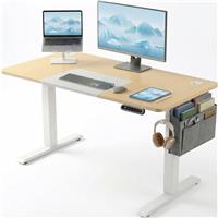 Pine Electric Standing Desk  Home Office Desk with Storage  120cm x 60cm