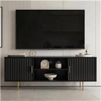 Flutrina Painted 140cm TV Unit Cabinet with Storage for TVs up to 55"  Black