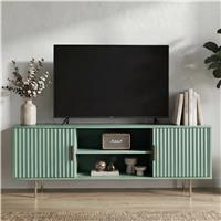 Flutrina Painted 140cm TV Unit Cabinet with Storage for TVs up to 55"  Sage Green