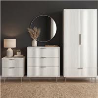 Flutrina Painted 3 Piece Bedroom Furniture Set - White