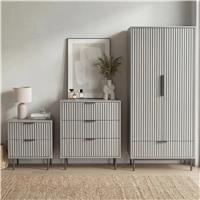 Flutrina Painted 3 Piece Bedroom Furniture Set - Grey