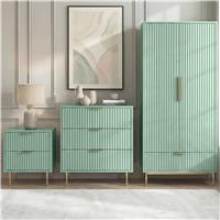 Flutrina Painted 3 Piece Bedroom Furniture Set - Sage Green