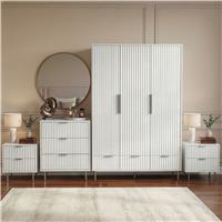 Flutrina Painted 4 Piece Bedroom Furniture Set - White