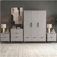 Flutrina Painted 4 Piece Bedroom Furniture Set - Grey