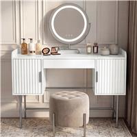 Flutrina Dressing Table with LED Mirror Makeup Vanity Desk  White
