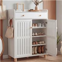 4Tier Shoe Storage Cabinet with Adjustable Shelves Hallway  White