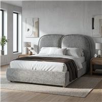Embracea Upholstered Bed Frame Tall Headboard - Double (4ft6) / Grey