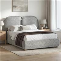 Embracea Upholstered Bed Frame Tall Headboard - King Size (5ft) / Grey