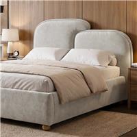 Embrea Upholstered Bed Frame with Curved Headboard - King Size (5ft) / Grey