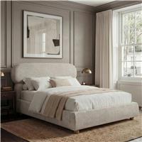 Serilya Upholstered Bed Frame with Luxury Headboard - Double (4ft6) / Camel