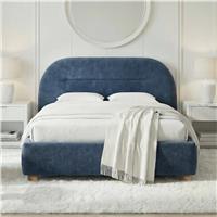 Maloye Upholstered Bed Frame Double and King Size - Double (4ft6) / Blue