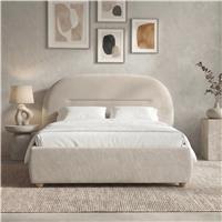 Maloye Upholstered Bed Frame Double and King Size - King Size (5ft) / Beige