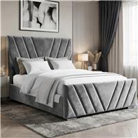 Vellure Velvet Ottoman Storage Bed Frame Double & King - Double (4ft6) / Dark Grey