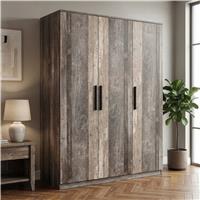 Blythe 3 Door Wardrobe with Adjustable Shelves and Hanging Rail  Ash Grey