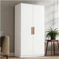 Blythe 2 Door Wardrobe with Shelves and Hanging Rail  White