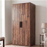 Blythe 2 Door Wardrobe with Shelves and Hanging Rail  Dark Bronx