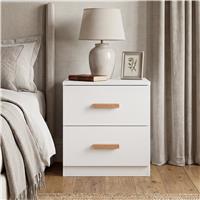 Blythe 2 Drawer Bedside Table  Nightstand Drawers  White