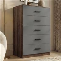 Tall 5 Drawer Chest of Drawers  Bedroom Storage  Walnut