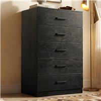 Tall 5 Drawer Chest of Drawers  Bedroom Storage  Black