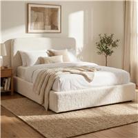 Sofna Boucle Ottoman Storage Bed Frame, White King