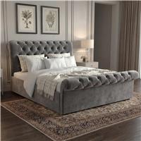 Chesterfield Velvet Ottoman Storage Bed King Grey