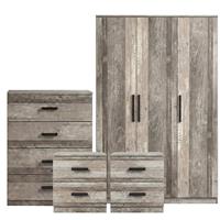 Blythe Ash Grey 4 Piece Bedroom Furniture Set
