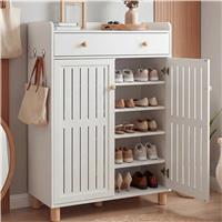 5Tier Shoe Storage Cabinet with Adjustable Shelves Hallway White