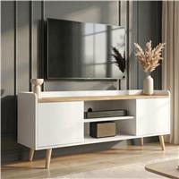 Larvik White TV Unit with Storage for TVs up to 50"