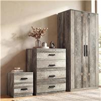 Blythe 3 Piece Bedroom Set - Ash Grey Wardrobe & Drawers