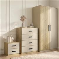 Blythe 3 Piece Bedroom Set - Oak Cashmere Wardrobe & Drawers