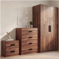 Blythe 3 Piece Bedroom Set - Dark Bronx Wardrobe & Drawers